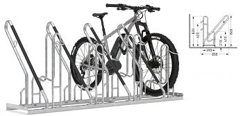 Fahrrad-Anlehnparker Mod. 4704 XBF 1-seitig, verz., L 2000 mm