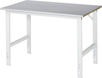 Arbeitstisch mit Stahlblechbelag- Platte BxTxH:1250 x 800 x 760-1080 mm
