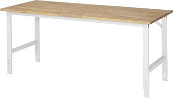 Arbeitstisch mit Buche-Massiv-PLatte BxTxH: 2000 x 800 x 760-1080 mm