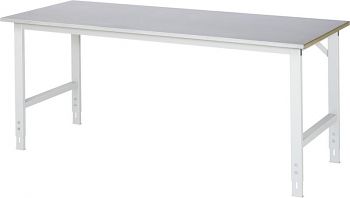 Arbeitstisch mit Stahlblechbelag- Platte BxTxH:2000 x 800 x 760-1080 mm