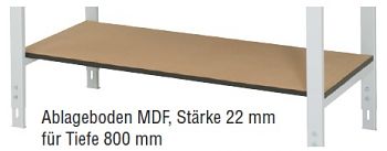 Ablageboden für Tisch B 1250 x T 800/1000 mm