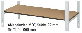 Ablageboden MDF für Tisch B 2000 x T 1000 mm