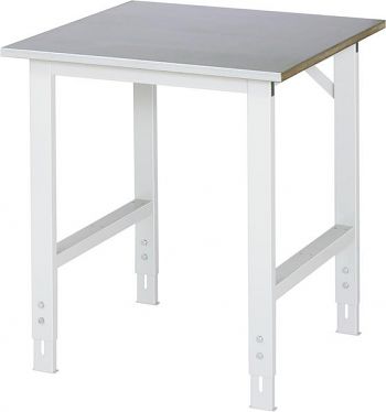 Arbeitstisch mit Stahlblechbelag- Platte BxTxH: 750 x 800 x 760-1080 mm