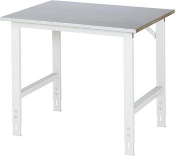 Arbeitstisch mit Stahlblechbelag- Platte BxTxH:1000 x 800 x 760-1080 mm