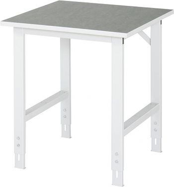 Arbeitstisch mit Linoleumbelag-Platte BxTxH: 750 x 800 x 760-1080 mm
