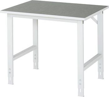 Arbeitstisch mit Linoleumbelag-Platte BxTxH: 1000 x 800 x 760-1080 mm