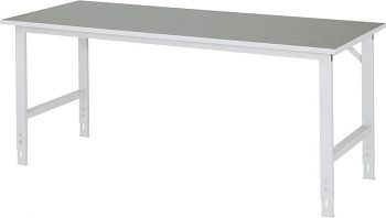 Arbeitstisch mit Linoleumbelag-Platte BxTxH: 2000 x 800 x 760-1080 mm