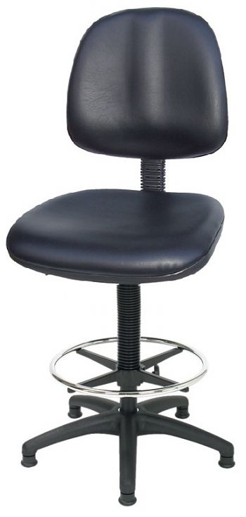 Komfort-Arbeitsdrehstuhl Mod. 8545 Kunstleder schwarz mit Bodengleiter +