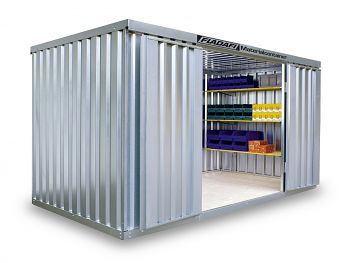 Material-Lagercontainer verzinkt, montiert