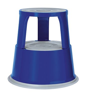 Rollhocker Metall, blau RAL 5002 Höhe belastet 43,0 cm