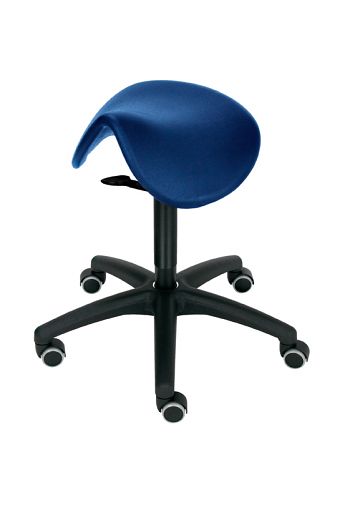 Sattelhocker Sitz Polster blau mit Sitzneigeverstellung