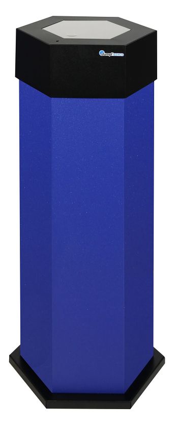 Abfallsammler sixco swing 1 x 45 Liter, blau-metallic