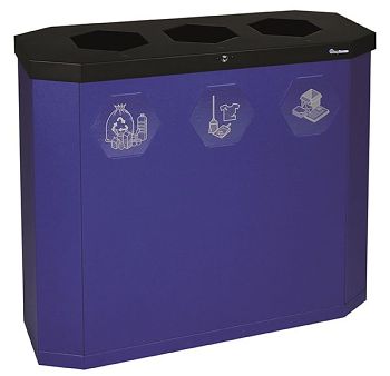 Abfallsammler sixco smart 3 x 45 Liter, blau-metallic