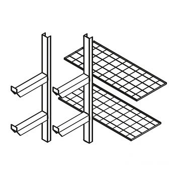 Fassregal kompl. bestehend aus: 2 Stützen mit 2 Gitterrostböden