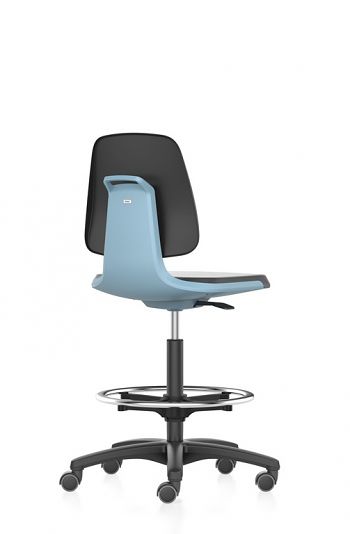 Arbeitsdrehstuhl Labsit Sitz Stoff schwarz /-schale blau