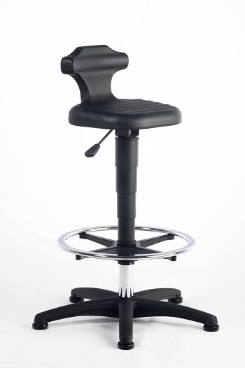 Sitz-Steh-Stuhl mit Fußring Integralschaum schwarz
