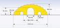 Kabelbrücke klein gelb LxBxH 1200 x 210 x 65mm