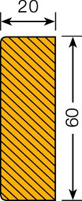 Prallschutz gelb/schwarz Rechteck-Flächenschutz 20/60