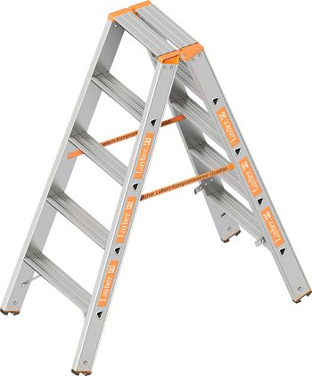 Stufenstehleiter 2 x 5 Stufen, Länge 1,25 m