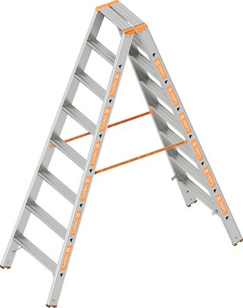 Stufenstehleiter 2 x 8 Stufen, Länge 2,00 m