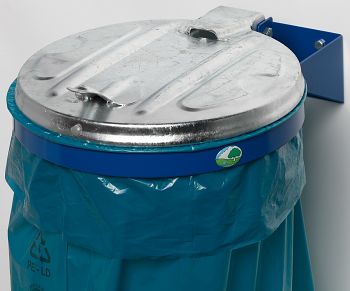 Müllsackhalter mit Wandkonsole 1fach, mit Metalldeckel