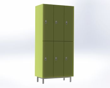 Garderobenschrank 2-türig 3er Block, B 900mm, mit Füßen