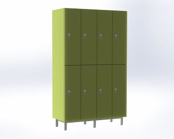 Garderobenschrank 2-türig 4er Block, B 1200mm, mit Füßen