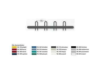 Secura-Hakenleiste Serie 350 L 1000mm, RAL-Blende Ø 50 mm