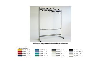 Standgarderobe Collection R L 900mm, 10 Hut/18 Doppelhaken