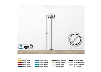 Garderobenständer Mod. Gamma 5 Hut-/20 Mantelhaken schwarz