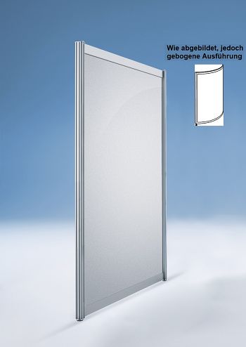 Stellwand RUND 1000 x 24 x 1380 mm Alu silber / Dekor silber