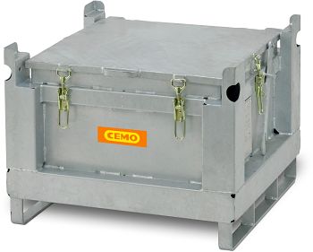 Akku-Stahlsammelbehälter, Inhalt 120 l, LxBxH 715 x 715 x 580mm