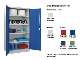Schwerlastschrank mit 4 Böden HxTxB 1950 x 630 x 1040 mm