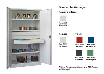Schwerlastschrank mit 3 Böden 3 Schubkästen a´125mm