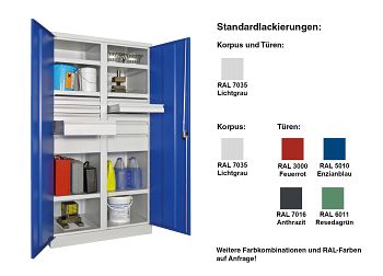 Schwerlastschrank mit Trennwand H x B x T 1950 x 1040 x 630 mm