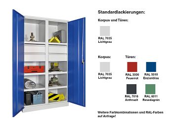 Schwerlastschrank mit Trennwand H x B x T 1950 x 1040 x 630 mm