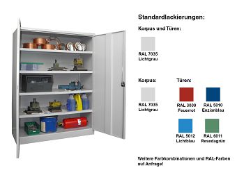 Schwerlastschrank ohne Trennwand HxTxB  1950 x 630 x 1470 mit 4 Böden
