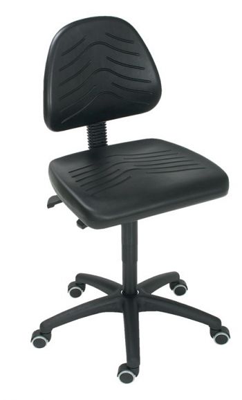 Komfort-Arbeitsdrehstuhl Mod. 8540 PU schwarz mit Rollen