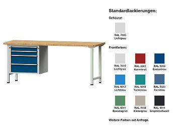 Kombiwerkbank Modell 727 V BxTxH 2000 x 700 x 840 mm