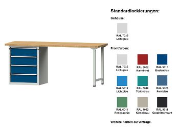Kombiwerkbank Modell 828 V BxTxH 2000 x 700 x 840 mm