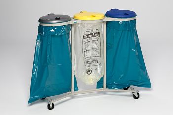 Müllsackständer 3fach, fahrbar HxBxT: 960 x 1065 x 440 mm
