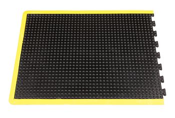 Arbeitsplatzmatte Yoga Dome Basic schwarz/gelb, Endstück 90 x 120 cm