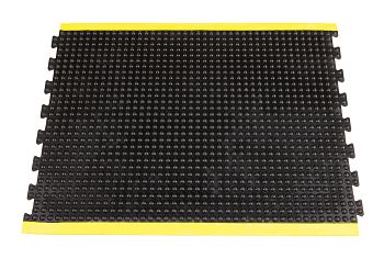 Arbeitsplatzmatte Yoga Dome Basic schwarz/gelb, Mittelstück 90 x 120 cm