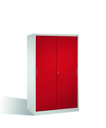 Schiebetürenschrank, mit verz. Böden HxBxT: 1950 x 1200 x 600 mm
