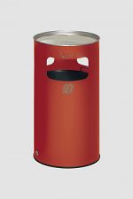Abfall/Ascherbehälter rot RAL 3000, HxØ: 760 x 420 mm