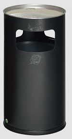 Abfall/Ascherbehälter antik-silber-struktur HxØ: 760x420 mm