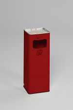Abfall/Ascherbehälter rot RAL 3000 HxBxT: 665 x 260 x 260 mm