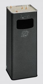 Abfall/Ascherbehälter antik-silber- struktur HxBxT: 665 x 260 x 260 mm