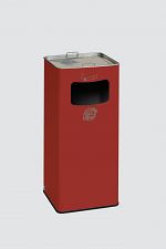 Abfall/Ascherbehälter rot RAL 3000 HxBxT: 705 x 330 x 330 mm