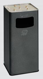 Abfall/Ascherbehälter antik-silber- struktur HxBxT: 705 x 330 x 330 mm